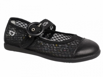 30-525D Чёр 31-2,32-2,33-2,34-2,35-2 Indigo kids Туфли Повсед Mary Jane Текстиль, Текстиль, ТЭП Лето жен
