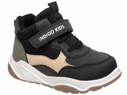 55-0300C Черный / хаки 25-2,26-2,27-2,28-2,29-2 Indigo kids Ботинки Повсед Оксфорд Иск.мат, Байка/Флис, ТЭП В/О Муж