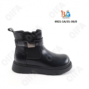 RC51_6921-1 Чёр 31-1,32-1,33-2,34-2,35-1,36-1 Boys and Girls Ботинки Повсед Челси Иск.мат, Байка/Флис, ТПР (TPR-Термопластичная резина) В/О жен