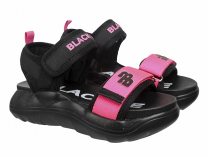 233-500C Чёрный / фуксия 35-2,36-2,37-2,38-2,39-2 Indigo kids Туфли Повсед Сандалии Текстиль, Текстиль, ПУ Лето жен