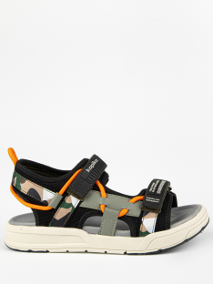 33851п-2 черный-хаки 32-1,33-1,34-1,35-1,36-1 Kapika Туфли Актив.отдых Сандалии Иск.мат, Текстиль, ЭВА/ТЭП Лето Муж