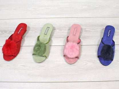 DFR-23-178-5 4 цвета в коробе/RED/PINK/NAVY/GREEN 36-4,37-4,38-8,39-8,40-4,41-4 Dream Feet Туфли Дом Тапочки Текстиль, Текстиль, ТПР Лето жен