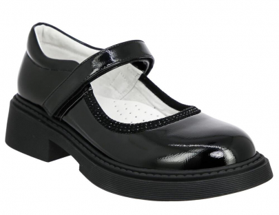 AGJ_26-504_black_L 32-2,33-2,34-1,35-1 Kedberry Туфли Школа Mary Jane Иск.мат, Кожподклад, ТЭП Лето жен