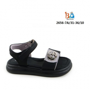 2656-7A Чёр 31-1,32-2,33-2,34-2,35-2,36-1 Boys and Girls Туфли Повсед Сандалии Иск.мат, Иск.кожа, PVC Лето жен