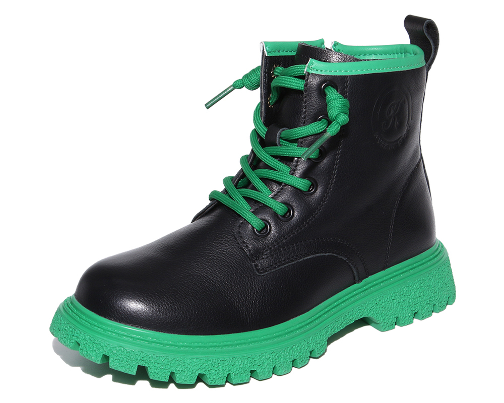 F15904 Чёр 26-1,27-1,28-2,29-2,30-1,31-1 Капитошка Ботинки Повсед Дерби Нат.кожа, Байка/Флис, Резина В/О жен