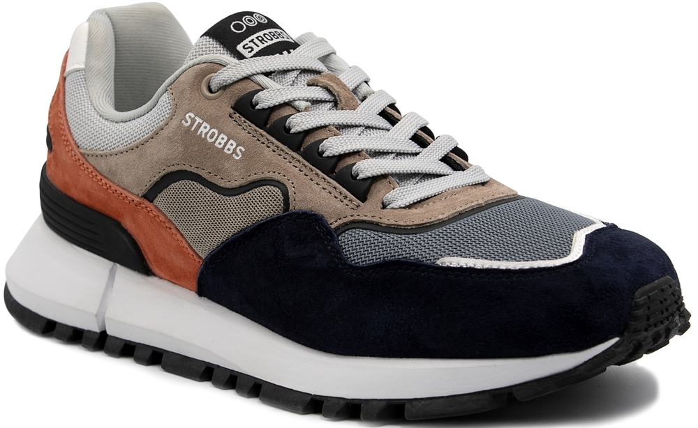 C3394-12 синий/коричневый 41-1,42-2,43-2,44-2,45-1 Strobbs П/ботинки Актив.отдых Кроссовки Иск.мат, Текстиль, ЭВА,ТПР,ТПУ вставка В/О Муж