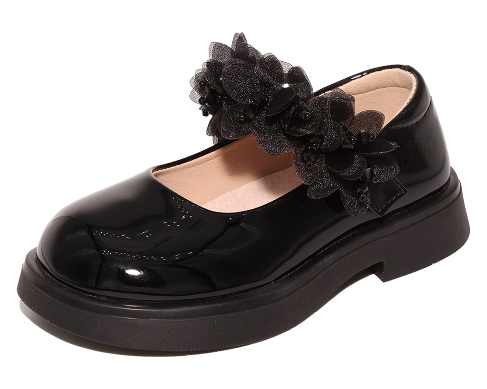 C18642 Чёр 26-1,27-2,28-2,29-2,30-1 Капитошка Туфли Празд Mary Jane Иск.мат, Кожподклад, Резина Лето жен