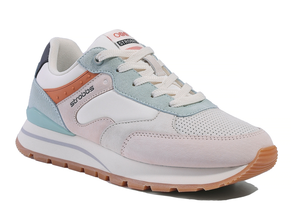 F7552-11 Роз 36-1,37-2,38-2,39-2,40-1 Strobbs П/ботинки Актив.отдых Кроссовки Нат.кожа, Текстиль, ЭВА,ТПР,ТПУ вставка В/О жен