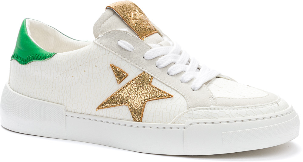 857162/01-01 белый/зеленый 36-1,37-2,38-2,39-1,40-1,41-1 Keddo П/ботинки Актив.отдых Кроссовки Иск.мат, Текстиль, ТП.резина В/О жен