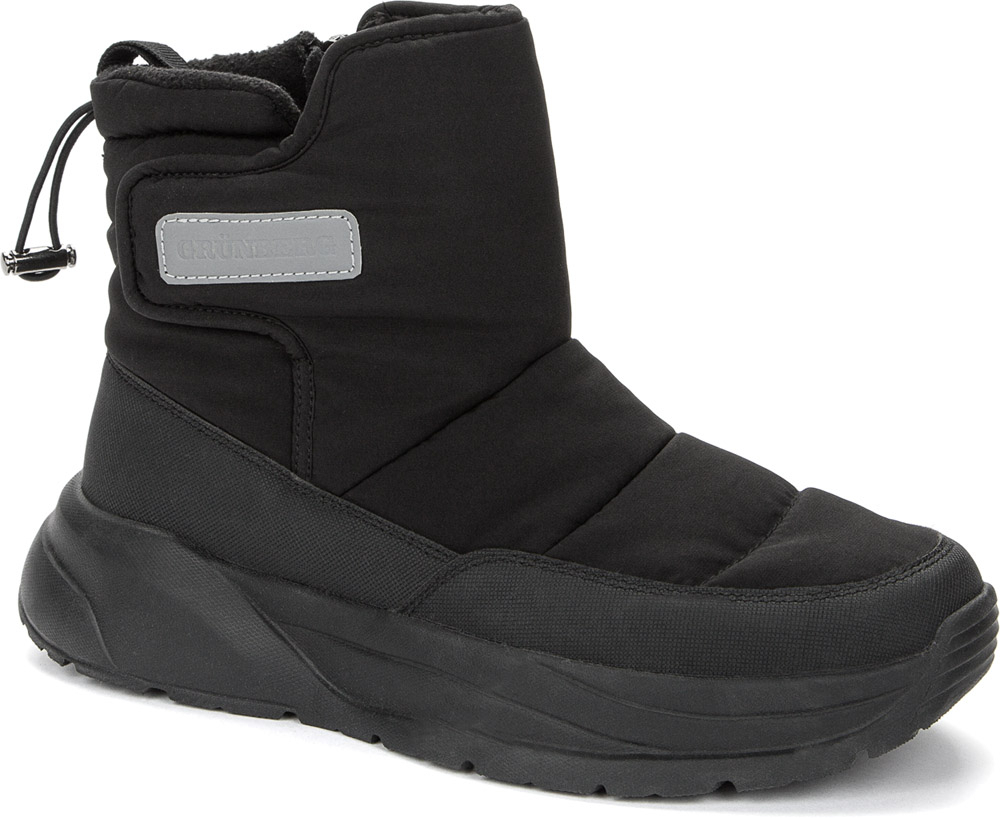 148575/03-01 Чёр 36-1,37-1,38-2,39-2,40-1,41-1 Grunberg Ботинки Повсед Дутики Иск.мат, Нат.шерсть, EPR облегченная резина Зима Муж