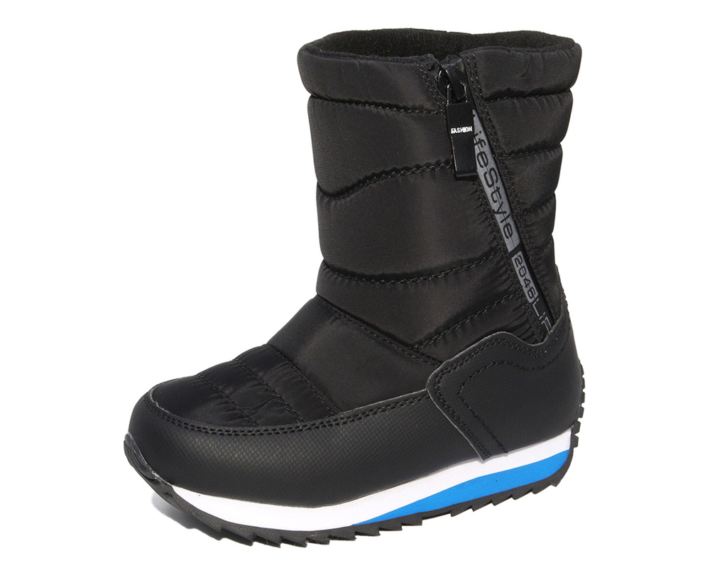 G22255 Чёр 27-1,28-1,29-1,30-1,31-1,32-1 Капитошка П/сапоги Повсед Дутики Иск.мат, Нат.шерсть, ТПР Зима Муж