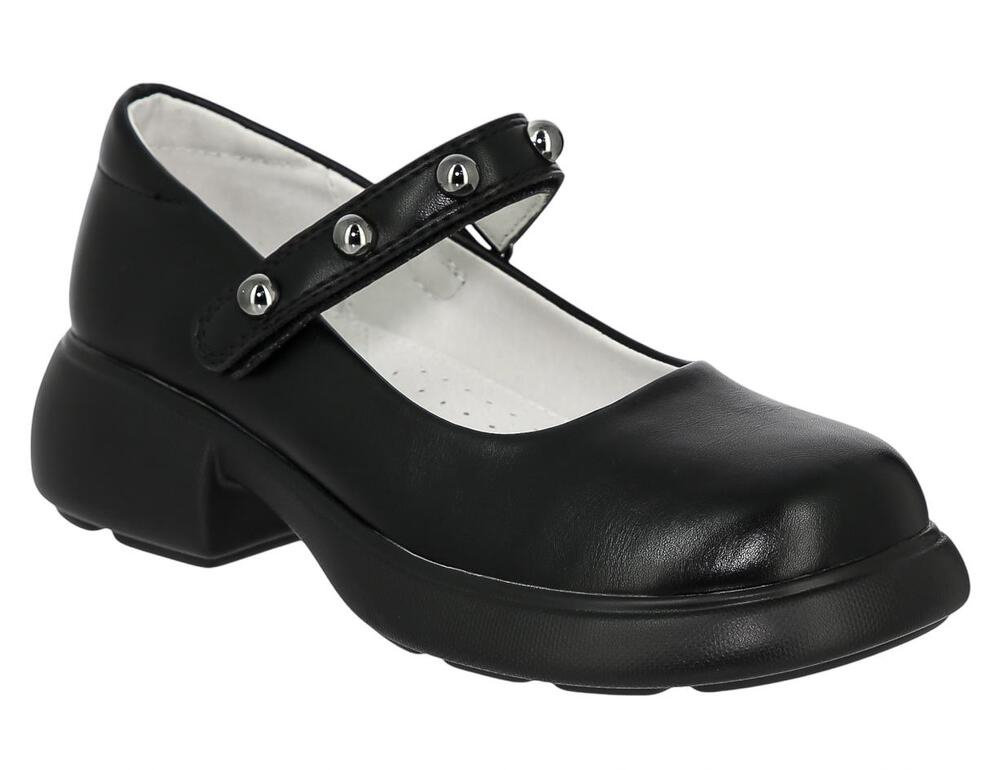 NZC_7029-5_black 31-1,32-1,33-2,34-2,35-1,36-1 Kedberry Туфли Школа Mary Jane Иск.мат, Кожподклад, ПУ Лето жен