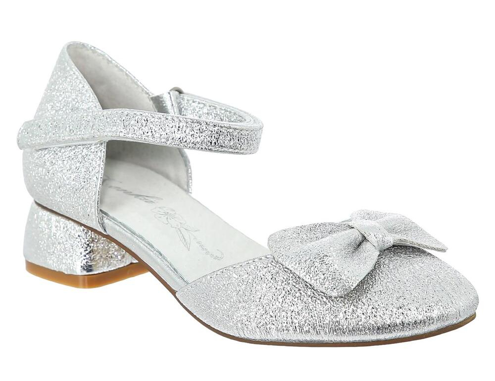 IFD_1112-13_silver 25-1,26-1,27-1,28-1,29-1,30-1,31-1,32-1 Kenka Туфли Празд Босоножки Иск.мат, Кожподклад, ТЭП Лето жен