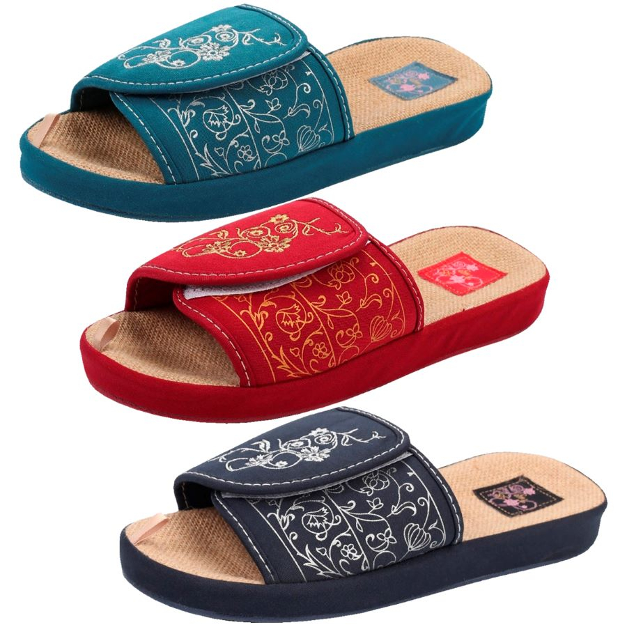 HL2541 микс темно-синий.бирюзовый,красный 36-3,37-3,38-6,39-6,40-3,41-3 Tingo Туфли Дом Тапочки Текстиль, Текстиль, ТЭП Лето жен