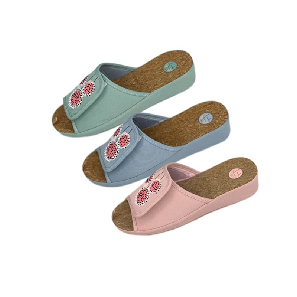 HL2442 микс розовый.голубой,зеленый 36-3,37-6,38-6,39-6,40-3 Tingo Туфли Дом Тапочки Текстиль, Текстиль, ТЭП Лето жен