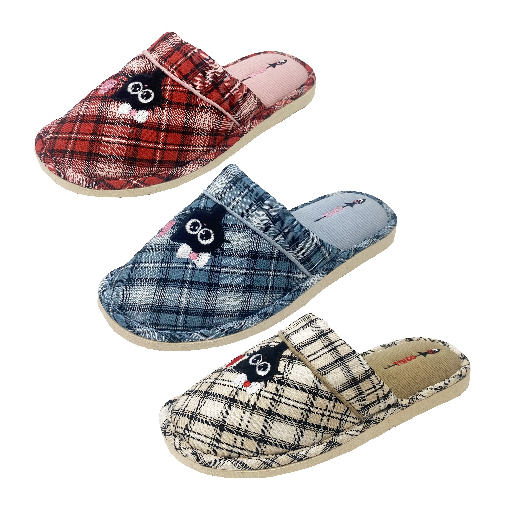 HLE2436 микс голубой.бежевый,красный 36-3,37-3,38-6,39-6,40-3,41-3 Tingo Туфли Дом Тапочки Текстиль, Текстиль, ЭВА Лето жен