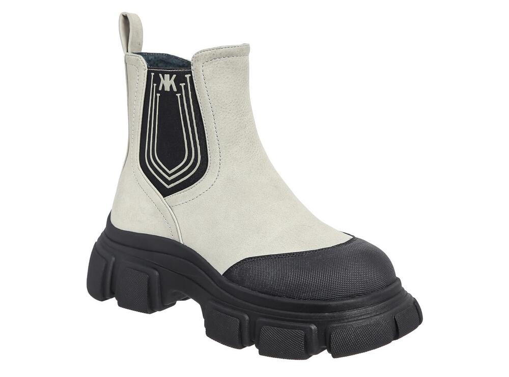 TDY_604_beige 33-1,34-1,35-1,36-1,37-1,38-1 Kenka Ботинки Повсед Челси Иск.мат, Байка/Флис, ТЭП В/О жен