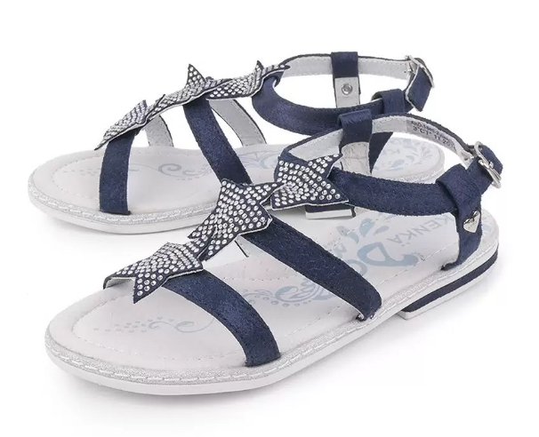 AKD_1845-2_navy 32-1,33-1,34-1,35-1,36-1,37-1 Kenka Туфли Повсед Сандалии Иск.мат, Кожподклад, ТЭП Лето жен