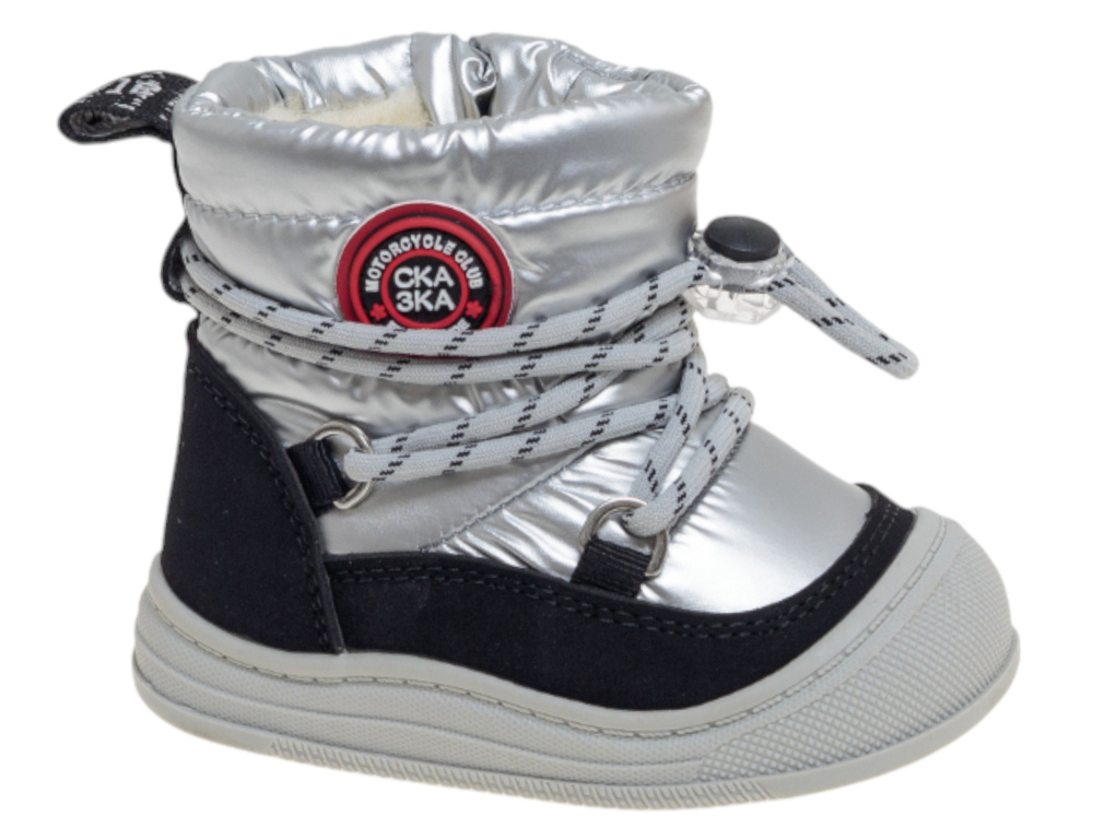 R932298205S Серебро 18-1,19-2,20-2,21-2,22-1 Сказка П/сапоги Повсед Дутики Иск.мат, Нат.шерсть Зима жен