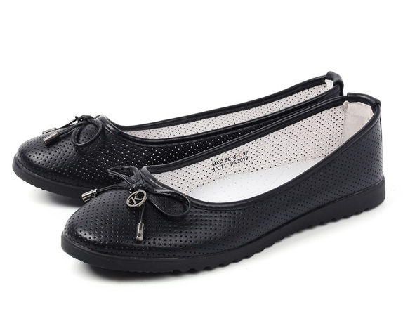 MXC_9016-1_black 34-1,35-1,36-1,37-1,38-1,39-1 Kenka Туфли Школа Балетки Иск.мат, Кожподклад, ТЭП Лето жен