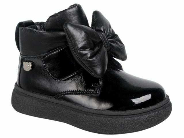 19-050C Чёр 24-2,25-2,26-2,27-2,28-2 Indigo kids Ботинки Повсед Дерби Нат.кожа, Байка/Флис, ТЭП В/О жен