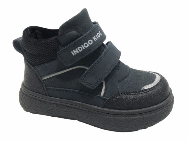 19-260A Т.син 24-2,25-2,26-2,27-2,28-2 Indigo kids Ботинки Повсед Оксфорд Нат.кожа, Байка/Флис, ТЭП В/О Муж