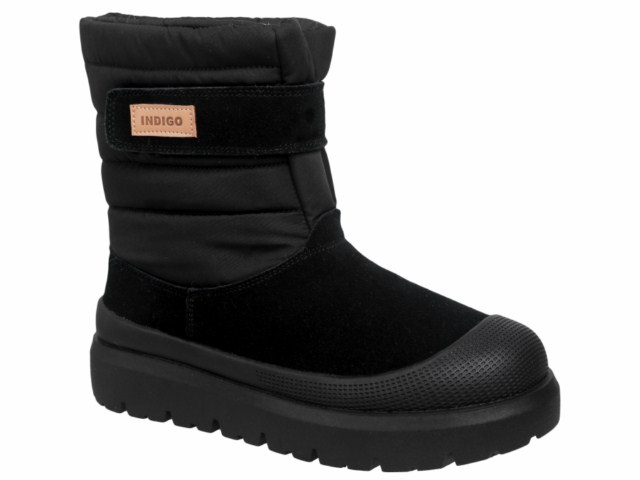 59-550C Чёр 33-2,34-2,35-2,36-3,37-3 Indigo kids П/сапоги Повсед Веллингтон Нат.кожа, Нат.шерсть, ТЭП Зима жен