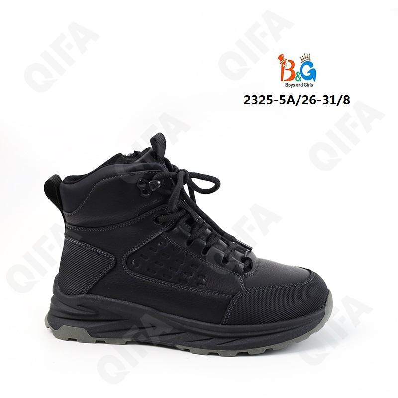 RC51_W2325-5A Чёр 26-1,27-1,28-2,29-2,30-1,31-1 Boys and Girls Ботинки Повсед Оксфорд Иск.мат, Нат.шерсть, ТПР (TPR-Термопластичная резина) Зима Муж