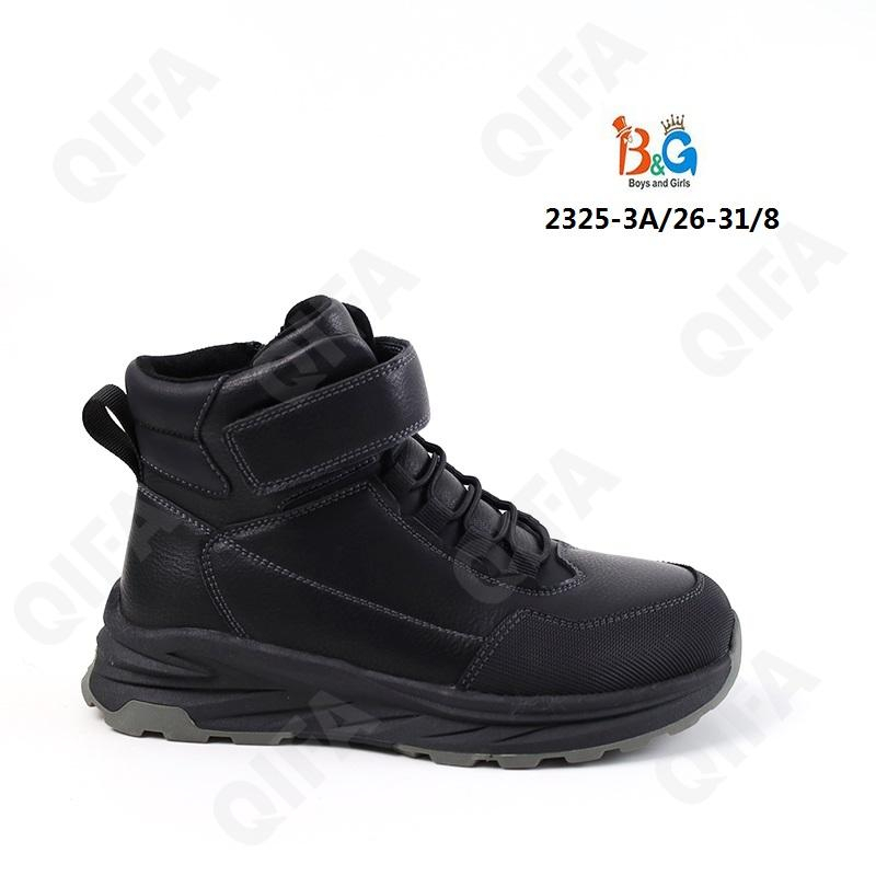 RC51_W2325-3A Чёр 26-1,27-1,28-2,29-2,30-1,31-1 Boys and Girls Ботинки Повсед Оксфорд Иск.мат, Нат.шерсть, ТПР (TPR-Термопластичная резина) Зима Муж