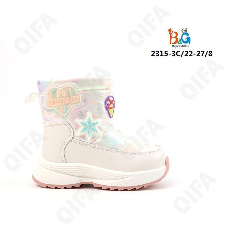 RC51_2315-3C Бел 22-1,23-1,24-2,25-2,26-1,27-1 Boys and Girls П/сапоги Повсед Дутики Иск.мат, Нат.шерсть, ТПР (TPR-Термопластичная резина) Зима жен
