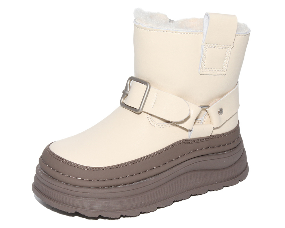 G22492 Беж 26-1,27-1,28-1,29-1,30-1,31-1 Капитошка П/сапоги Повсед Веллингтон Иск.мат, Иск.мех, Резина Зима жен