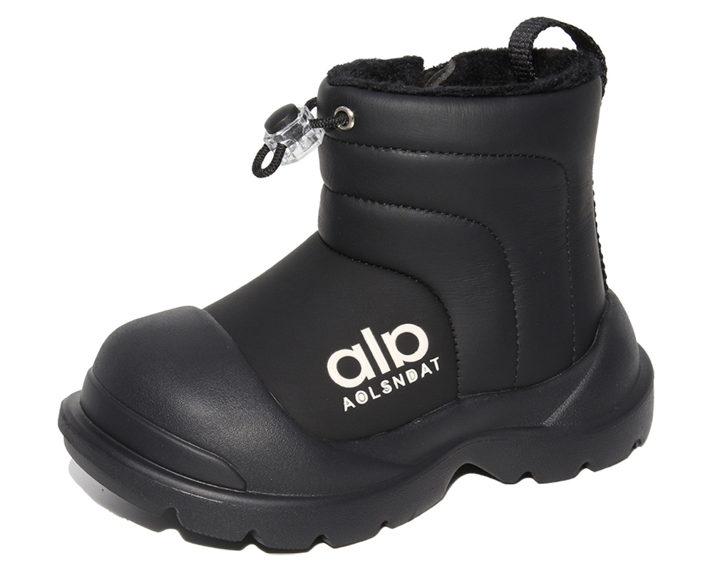 G22596 Чёр 32-1,33-1,34-1,35-1,36-1,37-1 Капитошка Ботинки Повсед Веллингтон Иск.мат, Нат.шерсть, Резина Зима жен