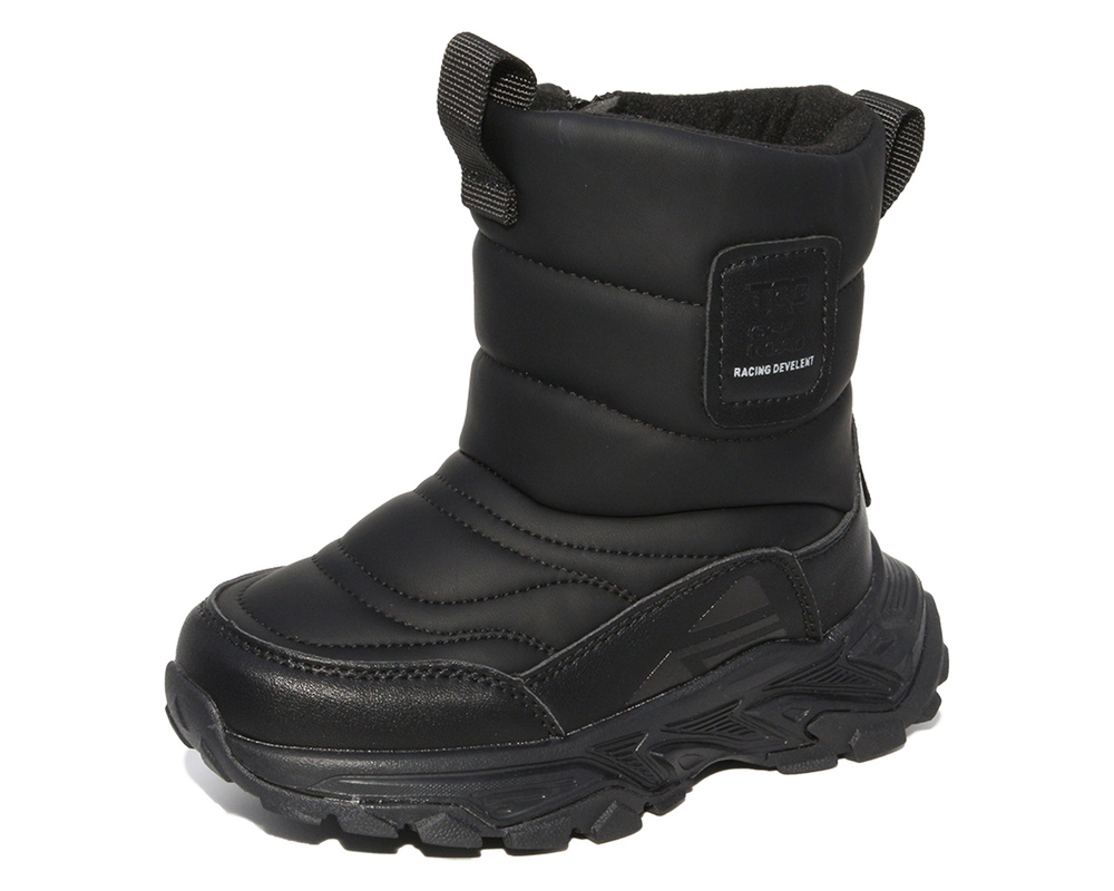 G22437 Чёр 27-1,28-1,29-1,30-1,31-1,32-1 Капитошка П/сапоги Повсед Дутики Иск.мат, Нат.шерсть, ТПР Зима Муж