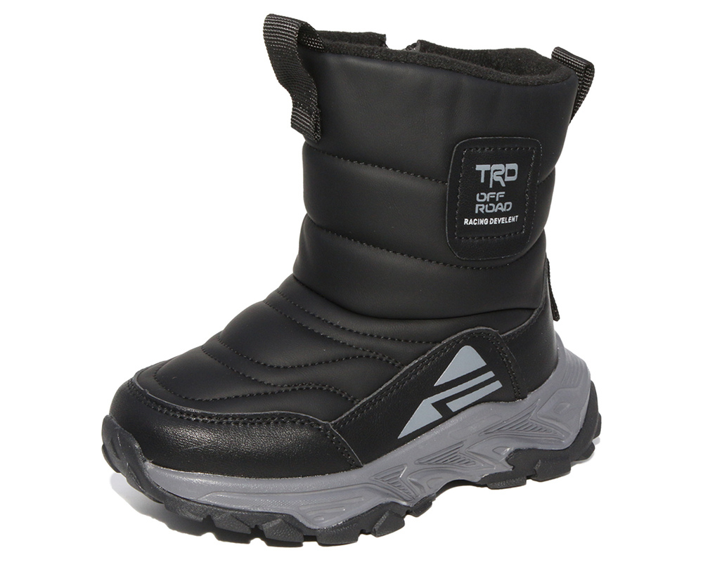 G22438 Чёр 27-1,28-1,29-1,30-1,31-1,32-1 Капитошка П/сапоги Повсед Дутики Иск.мат, Нат.шерсть, ТПР Зима Муж