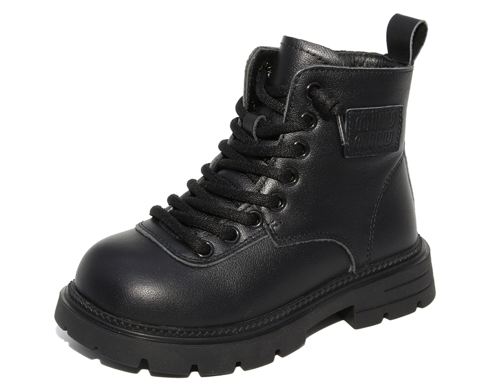 G22598 Чёр 27-1,28-1,29-1,30-1,31-1,32-1 Капитошка Ботинки Повсед Оксфорд Нат.кожа, Нат.мех, Резина Зима жен