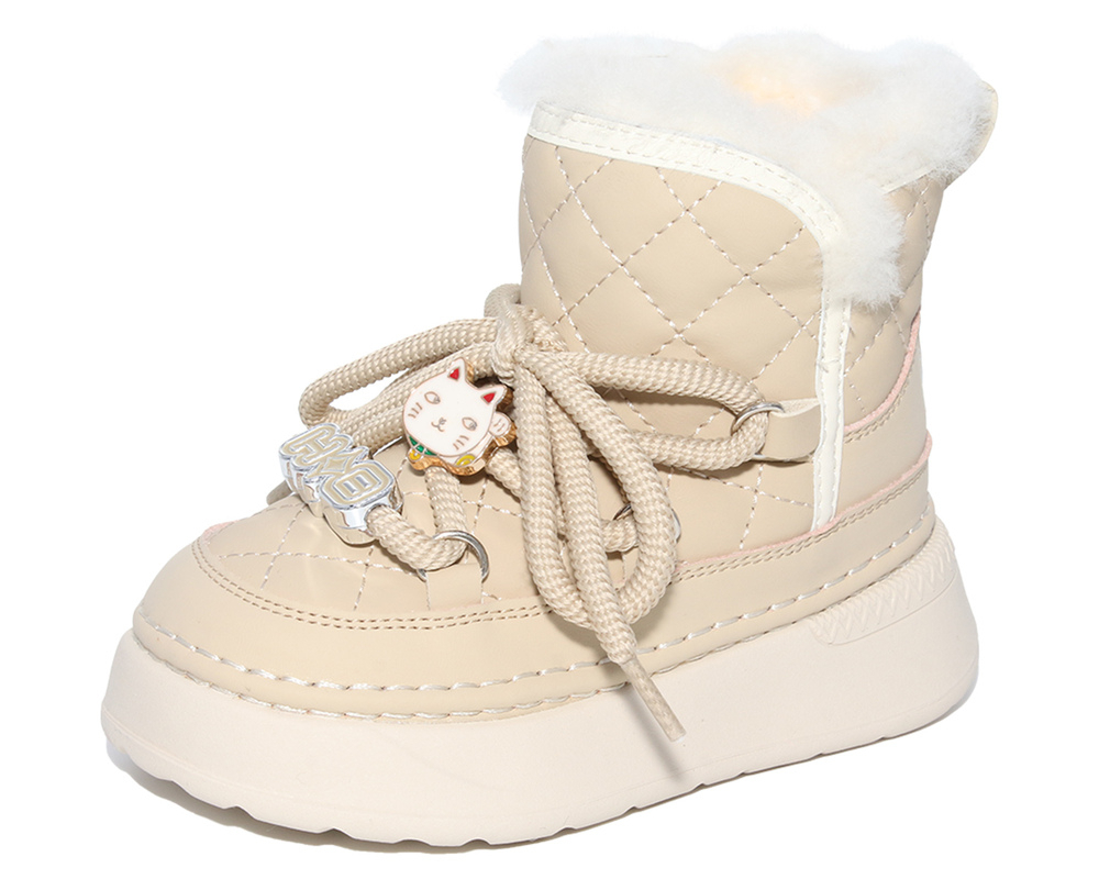 G22671 абрикос 26-1,27-1,28-1,29-1,30-1,31-1 Капитошка П/сапоги Повсед Дутики Иск.мат, Нат.шерсть, Резина Зима жен