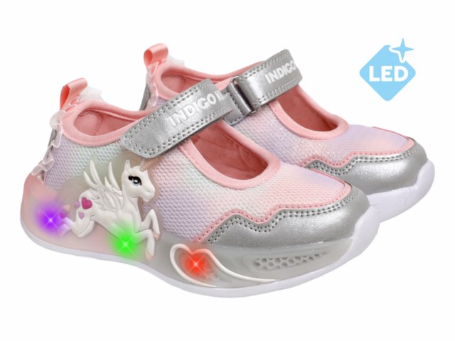 90-527B 26-2,27-2,28-2,29-2,30-2,31-2 Indigo kids Туфли Актив.отдых Mary Jane Иск.мат, Текстиль, ЭВА Лето жен