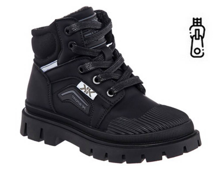 YNF_2214-03_black Чёр 26-1,27-1,28-1,29-1,30-1,31-1 Kenka Ботинки Повсед Дерби Иск.мат, Байка/Флис В/О Муж