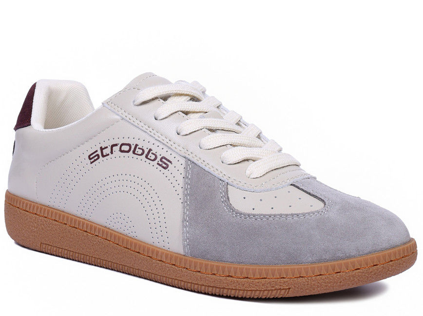 F7782-12 Беж 36-1,37-1,38-2,39-2,40-2 Strobbs П/ботинки Актив.отдых Кроссовки Нат.кожа, Текстиль, Резина В/О жен