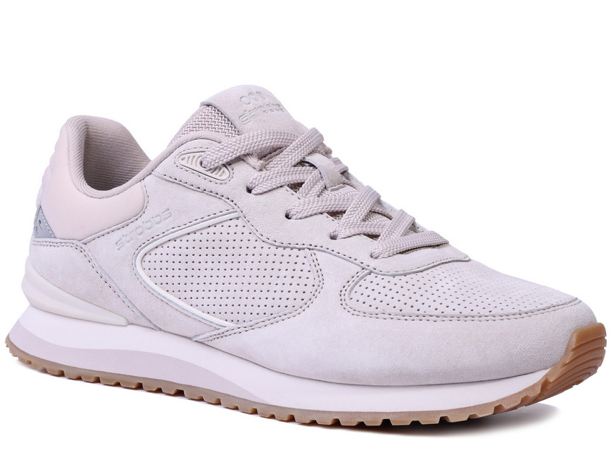 F7716-9 Пудровый 36-1,37-1,38-2,39-2,40-2 Strobbs П/ботинки Актив.отдых Кроссовки Нат.кожа, Текстиль, ЭВА,Резина,ТПУ вставка В/О жен