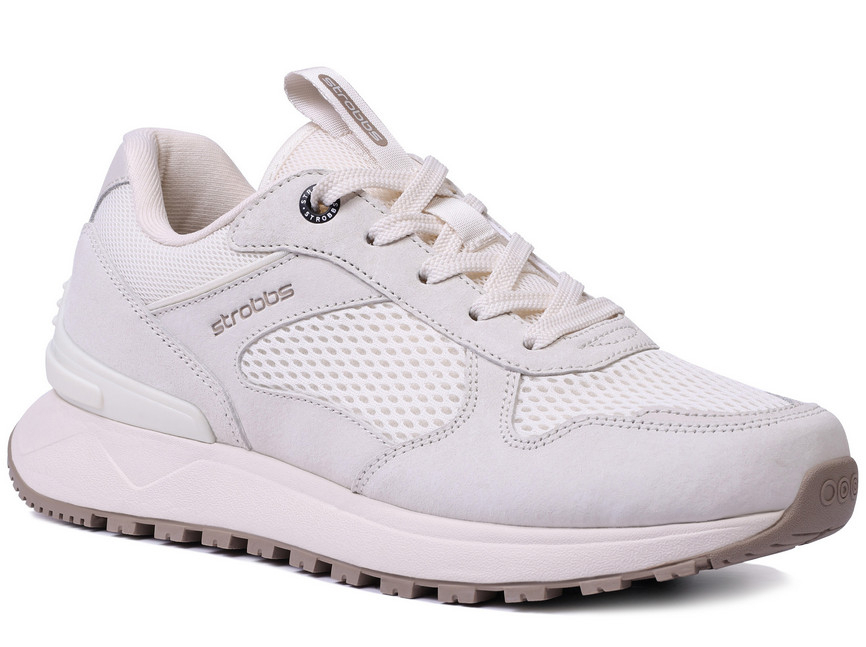 F7705-16 Беж 36-1,37-1,38-2,39-2,40-1,41-1 Strobbs П/ботинки Актив.отдых Кроссовки Нат.кожа, Текстиль, ЭВА,Резина,ТПУ вставка В/О Муж