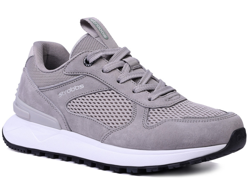 F7705-10 Сер 36-1,37-1,38-2,39-2,40-1,41-1 Strobbs П/ботинки Актив.отдых Кроссовки Нат.кожа, Текстиль, ЭВА,Резина,ТПУ вставка В/О Муж