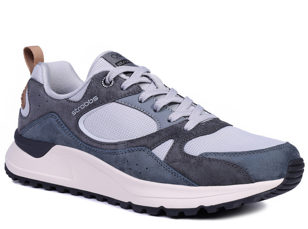 C3878-4 Сер 41-1,42-2,43-2,44-2,45-1 Strobbs П/ботинки Актив.отдых Кроссовки Нат.кожа, Текстиль, ЭВА,Резина,ТПУ вставка В/О Муж