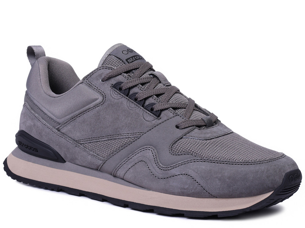 C3879-10 Сер 41-1,42-2,43-2,44-2,45-1 Strobbs П/ботинки Актив.отдых Кроссовки Нат.кожа, Текстиль, ЭВА,Резина,ТПУ вставка В/О Муж