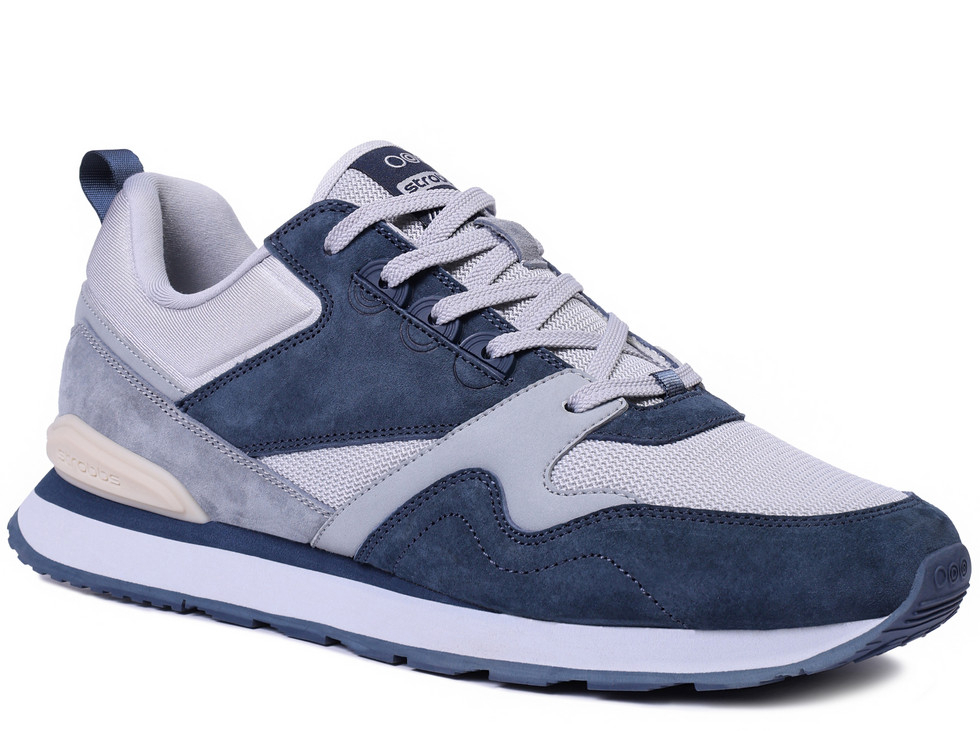 C3879-4 Син 41-1,42-2,43-2,44-2,45-1 Strobbs П/ботинки Актив.отдых Кроссовки Нат.кожа, Текстиль, ЭВА,Резина,ТПУ вставка В/О Муж