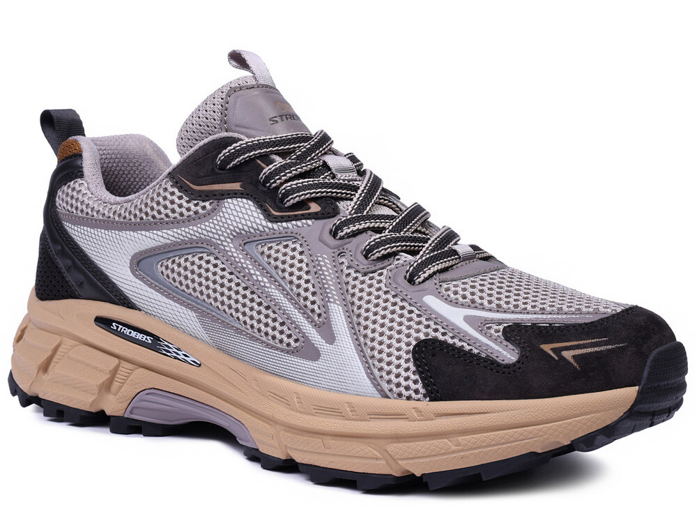 C3886-25 Беж 41-1,42-2,43-2,44-2,45-1 Strobbs П/ботинки Актив.отдых Кроссовки Иск.мат, Текстиль, ЭВА,Резина,ТПУ вставка В/О Муж