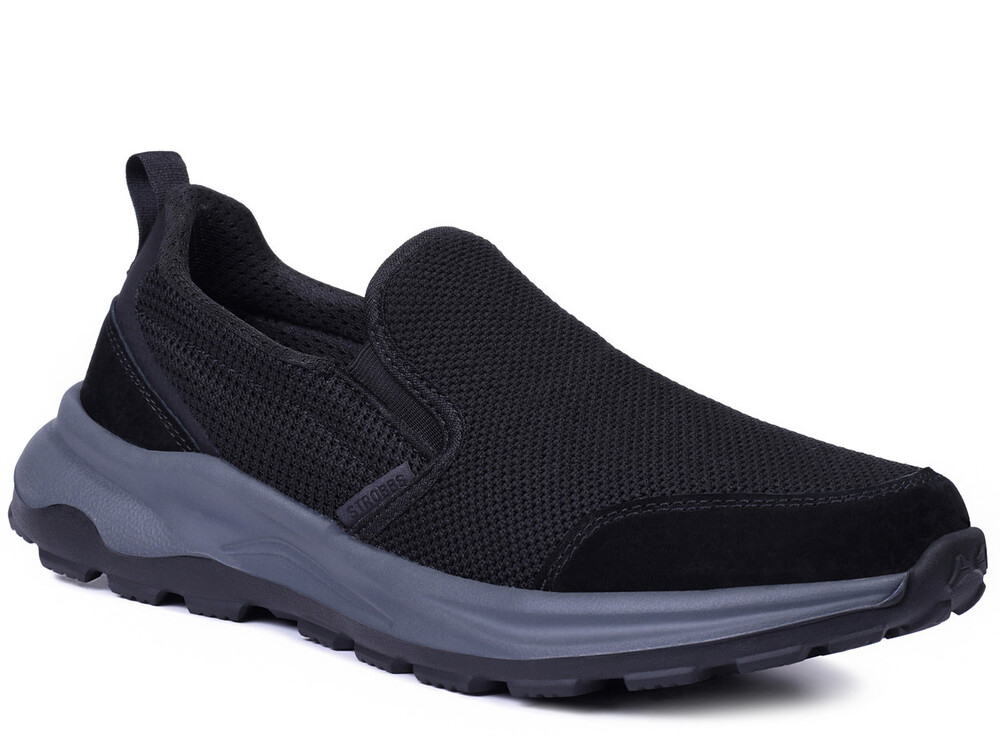 B3866-3 Чёр 40-2,41-2,42-2,43-2 Strobbs П/ботинки Актив.отдых Слипоны Иск.мат, Текстиль, ЭВА Лето Муж