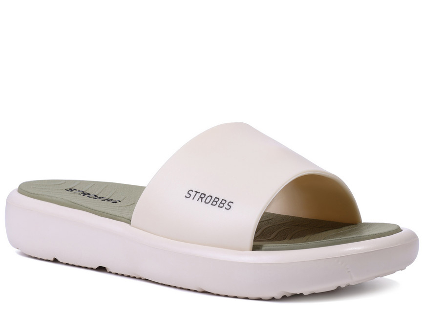 F7753-16 Беж 36-1,37-1,38-2,39-2,40-2 Strobbs Туфли Пляж Шлепанцы/Пантолеты ПВХ, Без подклада, ЭВА Лето жен