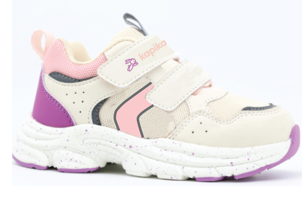 71555-2 бежевый-розовый 22-1,23-1,24-1,25-1,26-1 Kapika П/ботинки Актив.отдых Кроссовки Иск.мат, Текстиль, ЭВА/ТЭП В/О жен