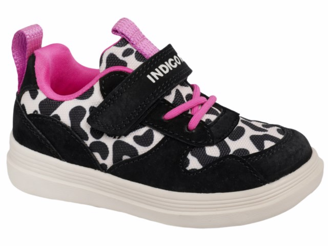 40-1020D Черный / леопард 25-2,26-2,27-2,28-2,29-2 Indigo kids П/ботинки Актив.отдых Кроссовки Иск.мат, Текстиль, ТЭП В/О жен